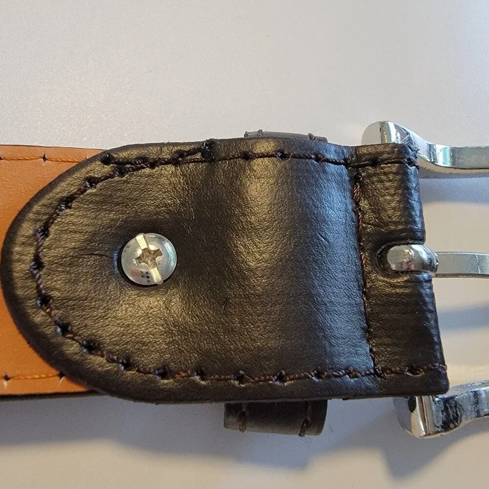 NEW Dark Brown Genuine Leather Belt ‎ XL 42-44 Classic Career Inner Zipper